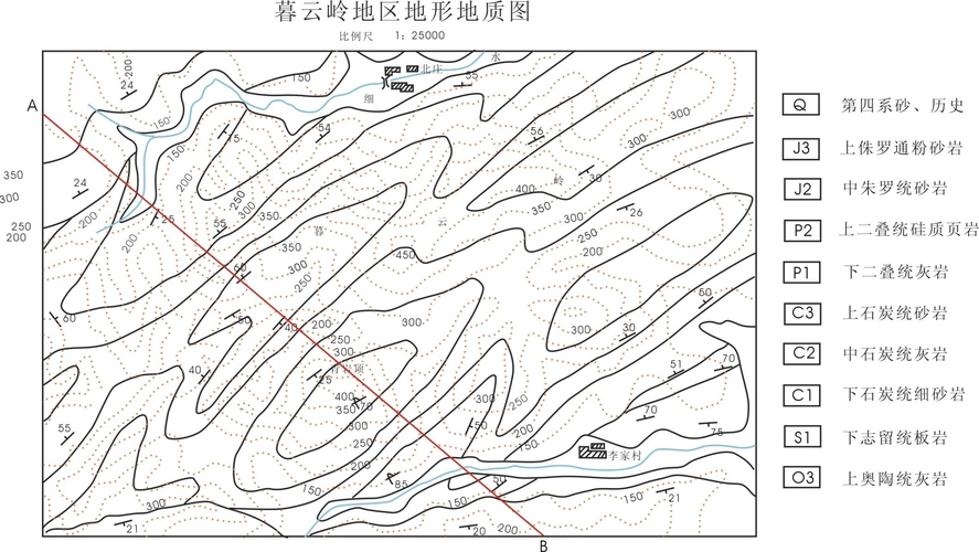 暮云岭地形地质图