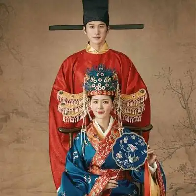 宋制汉服婚服女全套走秀重工刺绣交领霞帔中式婚礼国风古风嫁衣民族