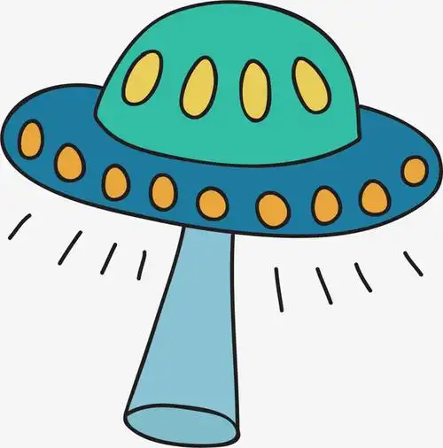 绿色卡通飞碟飞船