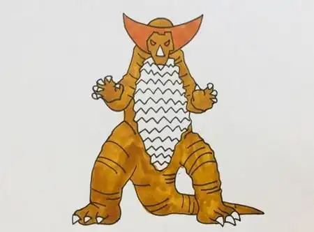 哥莫拉怪兽简笔画怎么画简单霸气