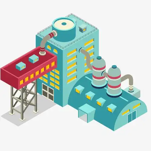 卡通的工厂建筑物设计免抠素材免费下载_觅元素51yuansu.com