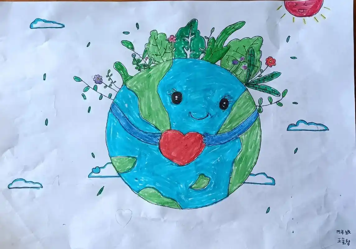 "绿色校园"环保主题绘画创作,文明始于心,环保践于行.#保护 - 抖音