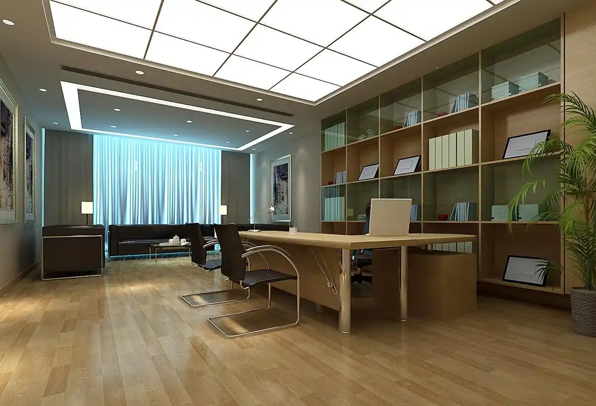 现代简约风格办公空间装修设计案例,总经理办公接待会议室效果图