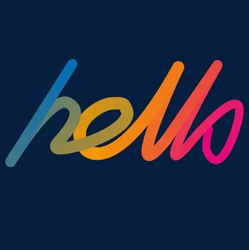 hello 字母 彩色 卡通 渐变 艺术字