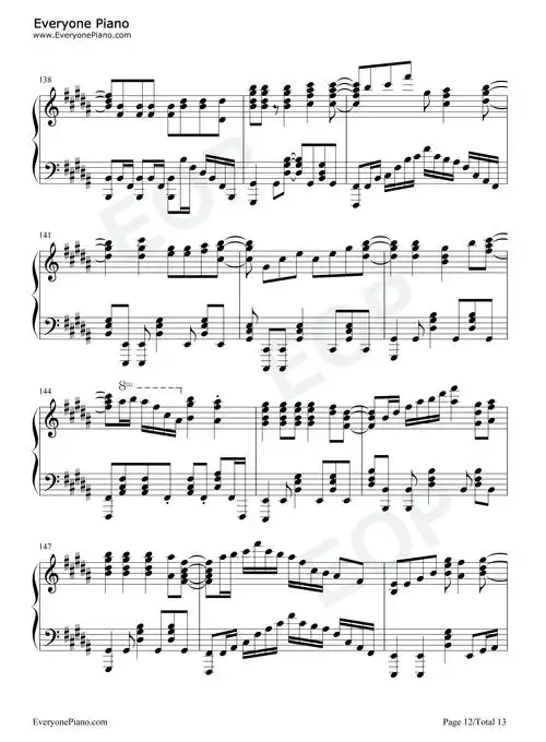 daylight-平凡职业造就世界最强第二季op五线谱预览12-钢琴谱文件