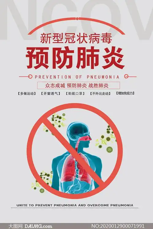 预防新型肺炎宣传海报设计psd素材