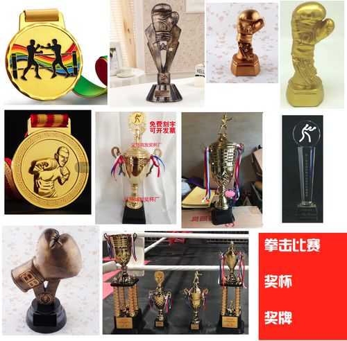 金属奖杯,团队拳击 搏击比赛奖杯泰拳赛事奖杯定制 水晶奖杯奖牌