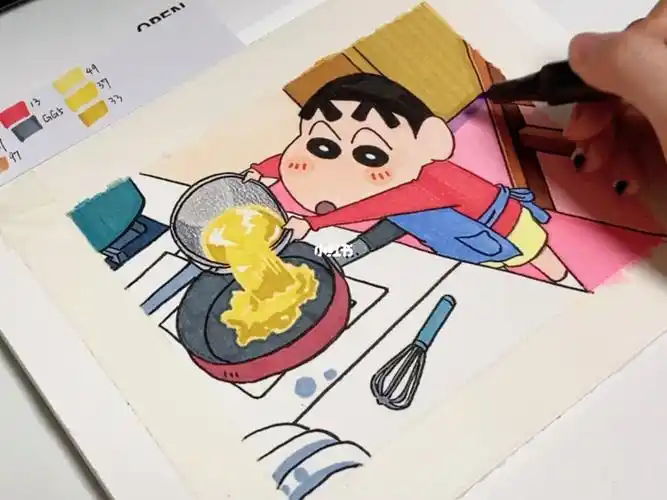 马克笔手绘✨蜡笔小新绘画过程❗️❗️