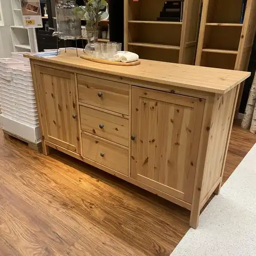 宁波宜家汉尼斯餐边柜北欧简约复古小文文艺实木餐边柜