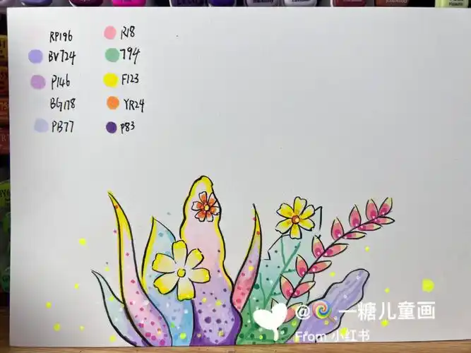 儿童画植物素材附过程