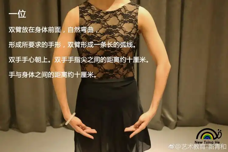 接下来,我们一起复习芭蕾舞的七个手位.(全学段学生)