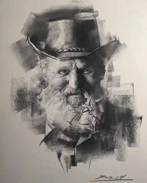 用木炭条画素描,笔触大刀阔斧,调子666,每次用它画画,都有一种自己