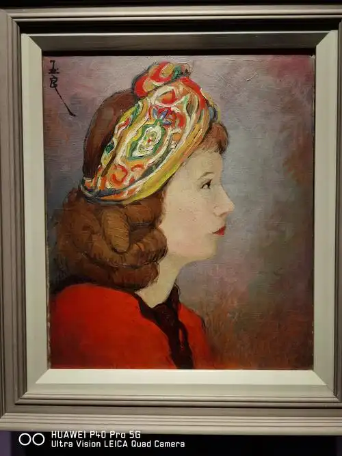 戴头巾女头像 (布面油画)