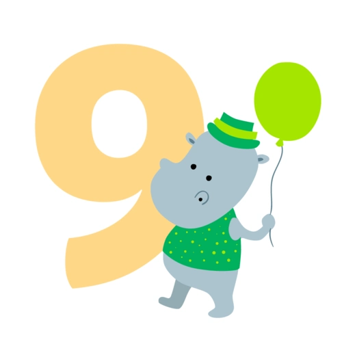 卡通可爱数字9图片