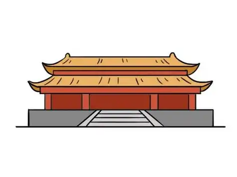 故宫色彩简笔画