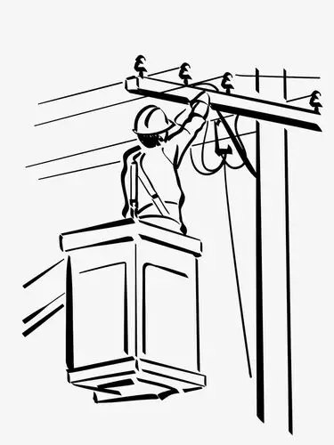 手绘线条电路修理