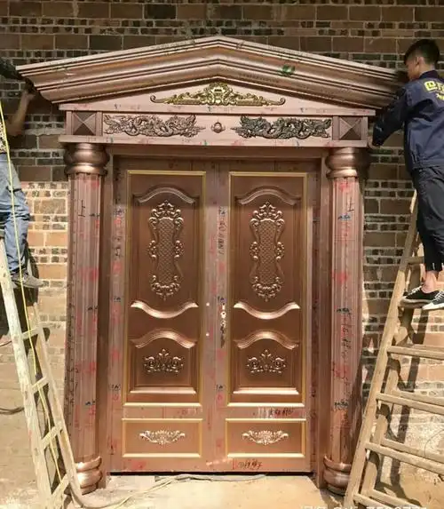 厂家定做304不锈钢罗马柱对开大门 别墅进户大门 防盗庭院会所门