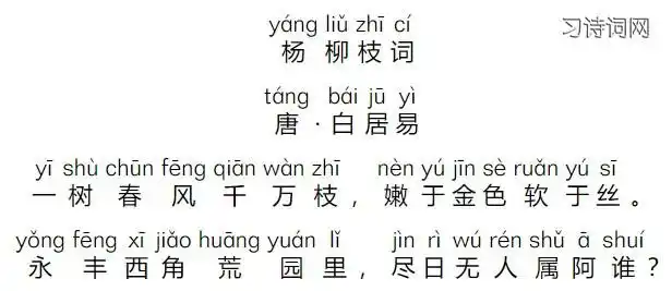 杨柳枝词白居易古诗原文翻译及鉴赏