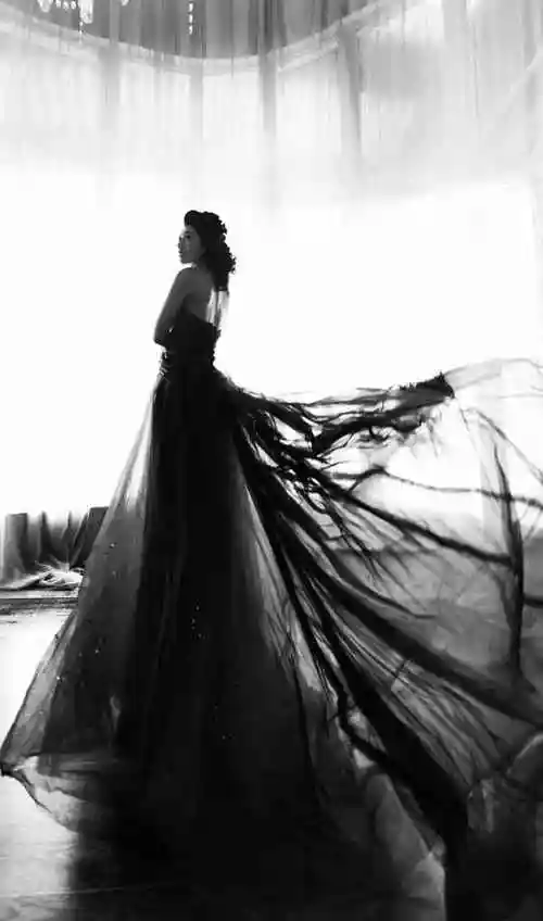 黑色婚纱图片