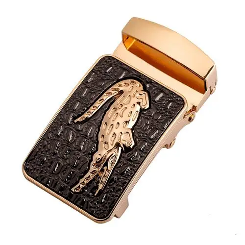 男鳄鱼无牙自动扣皮带扣头无孔无牙腰带头3.8宽泰国鳄鱼皮带适用