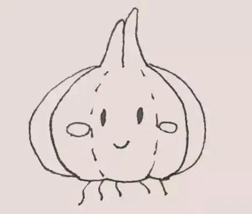 卡通大蒜简笔画步骤图解教程