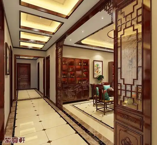 丹东大平层住宅复古中式设计装修效果图