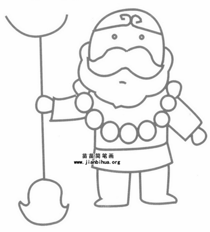 沙和尚的画法简笔画沙和尚简笔画西游记沙僧王简笔画涂色沙和尚简笔画