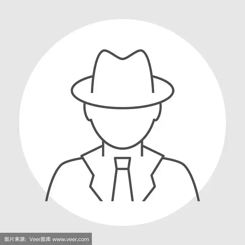 侦探头像线图标