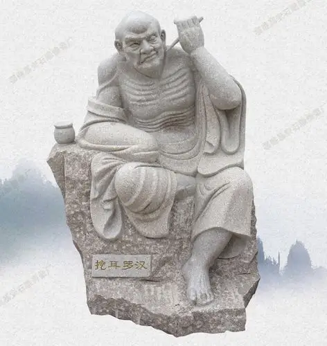 b>芝麻白石雕挖耳罗汉  闲逸自得工艺精湛 惠安厂家直销 欢迎来电定