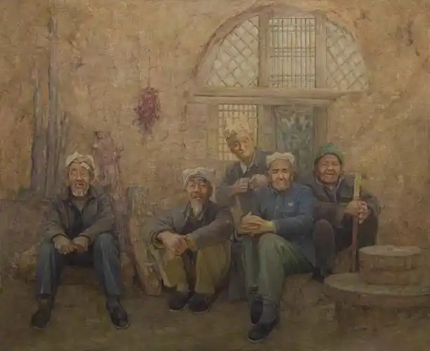 首页>滚动>正文刘希强《根据地的老革命》油画宋延龙《鲁艺精神》油画