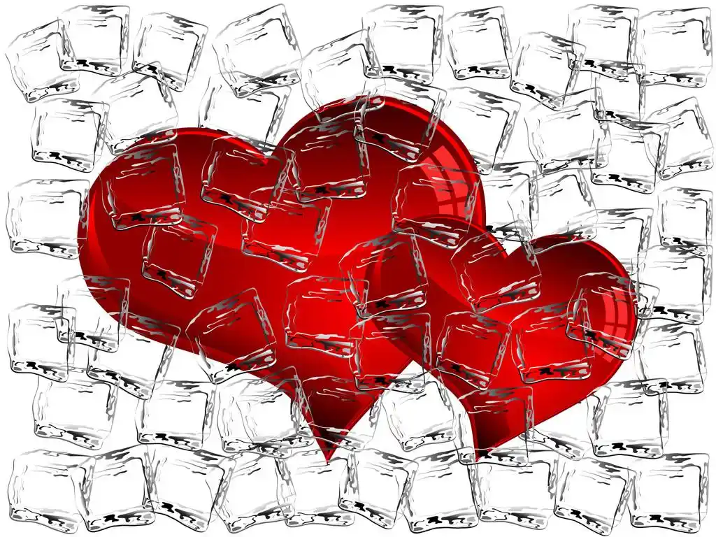 冰冻的心,红心冻在冰块