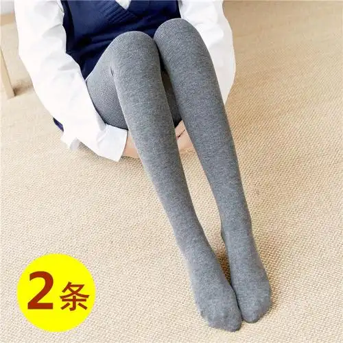 丝底显款s中连女瘦秋v子打冬厚袜裤厚秋袜薄裤加袜春灰全棉加绒色