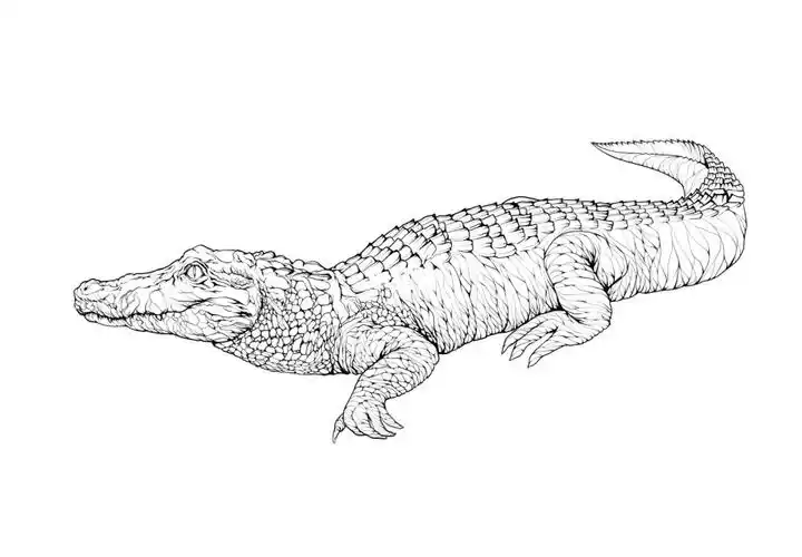 鳄鱼线稿