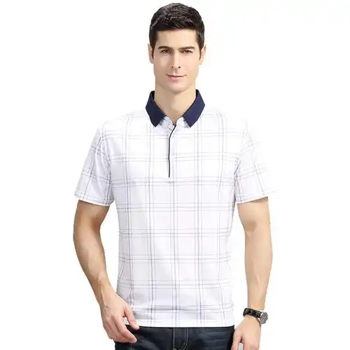 恒源祥夏季男士短袖t恤男装免烫商务桑蚕丝打底男衫