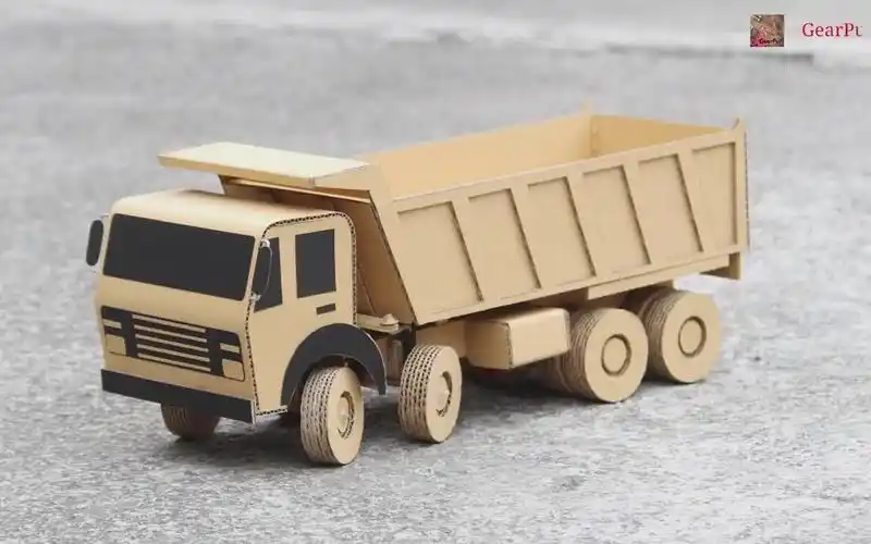 【diy纸板】gearpur制作的塔塔自卸卡车仿真模型_哔哩哔哩_bilibili