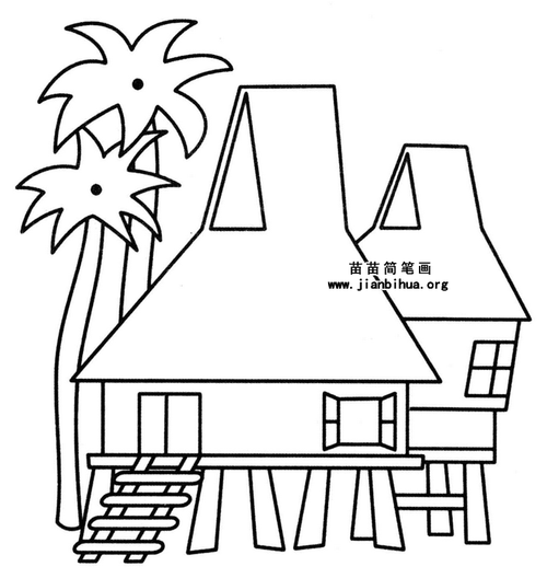 简笔画画法图解关于西双版纳竹楼的知识:西双版纳傣族竹楼这种"干栏"