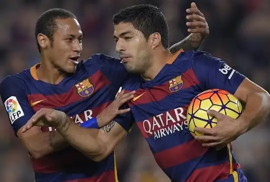 梅西因伤缺席时苏亚雷斯和内马尔带队前