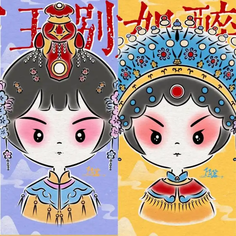 q版京剧|贵妃醉酒&霸王别姬 画了我最早接触的两个京剧选段 感觉可以