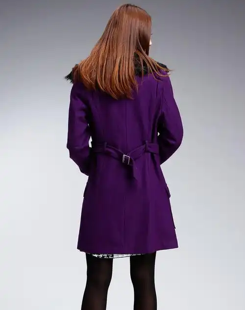 紫罗兰色长袖简约外套