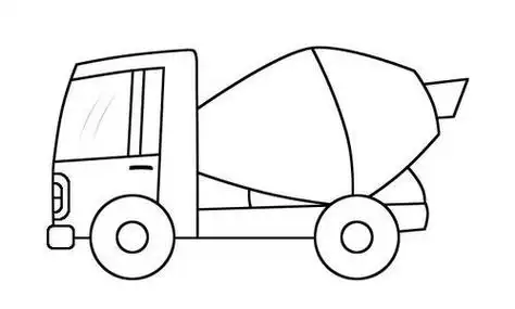 600600搅拌车简笔画3张图片第2张搅拌车简笔画怎么画工程车儿童简单的