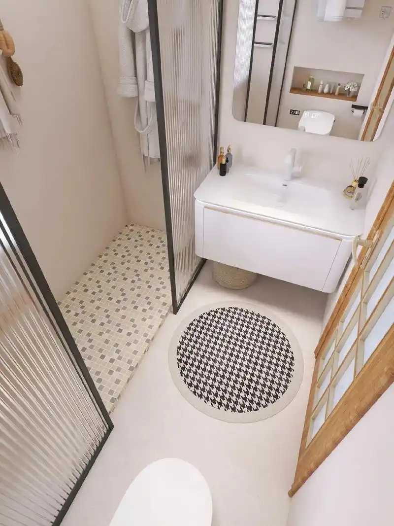 奶油原木风浴室