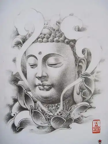 佛纹身,佛纹身手稿,佛纹身手稿图案