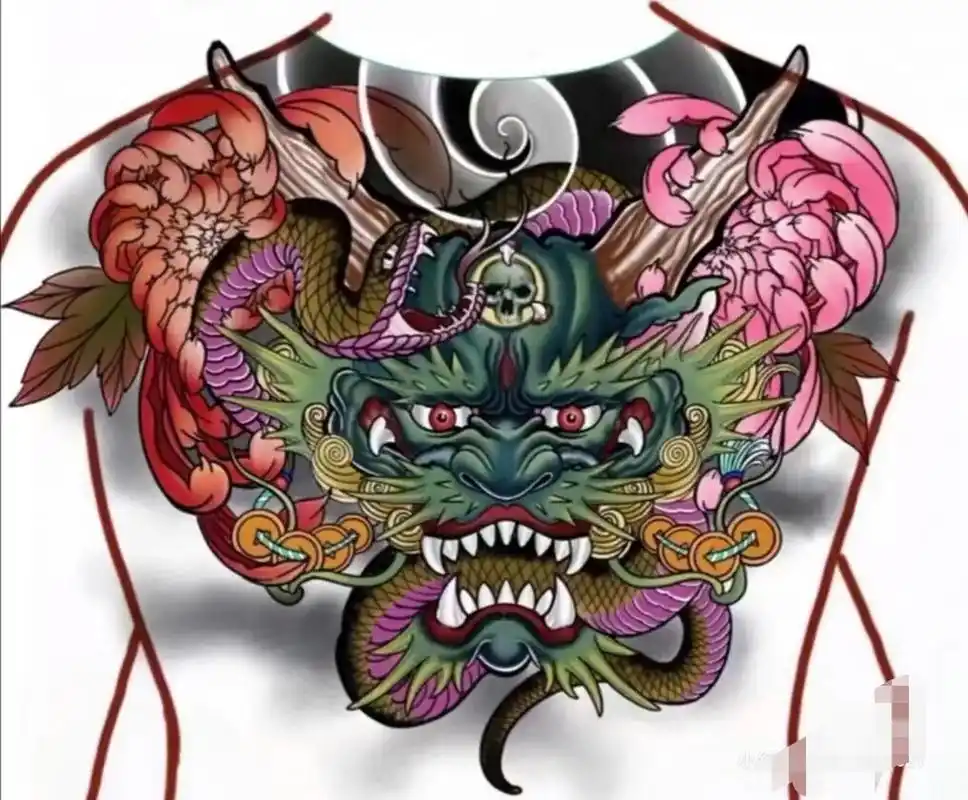 花胸纹身手稿.最新花胸刺青图案    好看的花胸纹身手稿图集