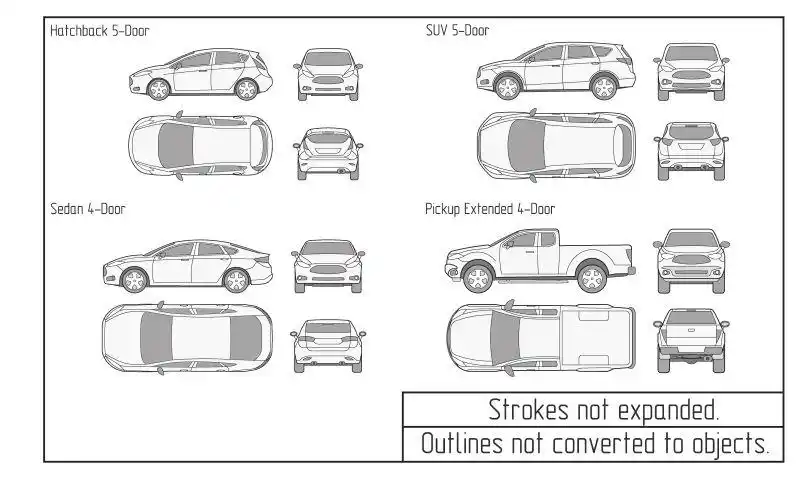 矢量汽车示意图图片-矢量现代汽车展开图设计素材-高清图片-摄影照片