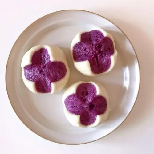 换着花样吃早餐#紫薯开花馒头(0/16)