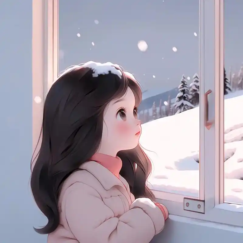 窗外下雪了.#优质头像 #女生头像 #一起换头像 #冬日女头 - 抖音