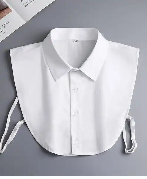 特价捡漏网红同款假衬衣领男女纯棉百搭尖领职业银行税务工装秋冬春