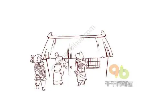 三顾茅庐简笔画彩色