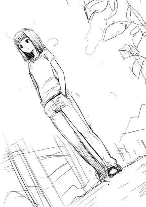 仰视人物简笔画