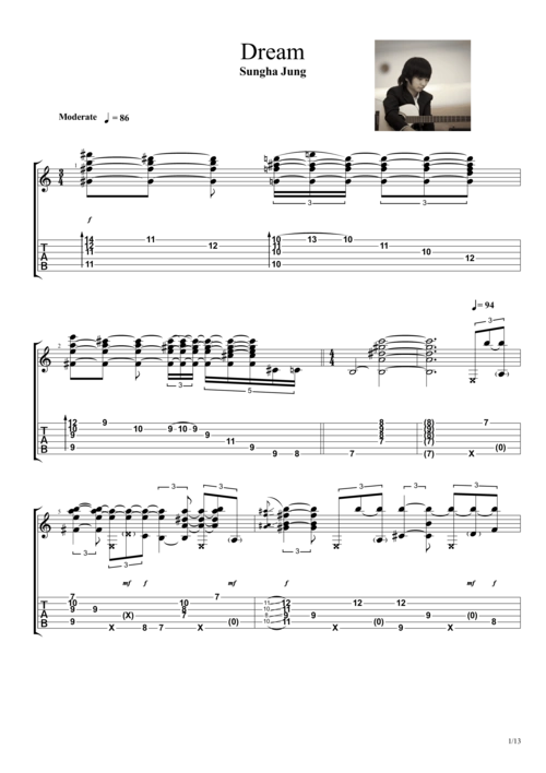 dream吉他谱1